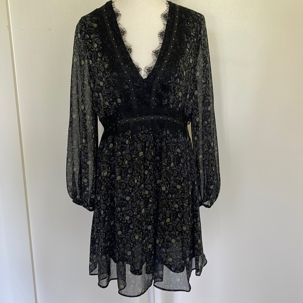 Zara floral lace boho dress
